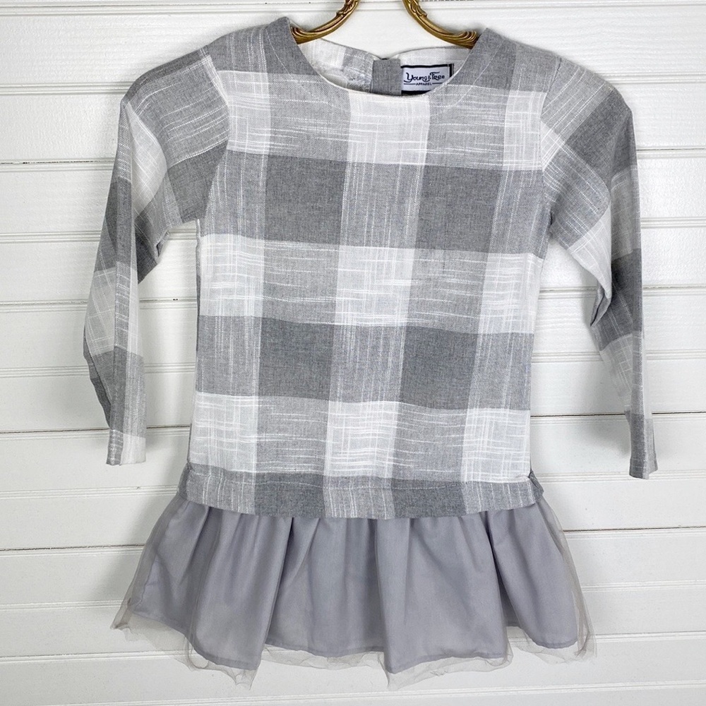 Girls Young and Free Apparel Check Tutu Tunic Size 6Y